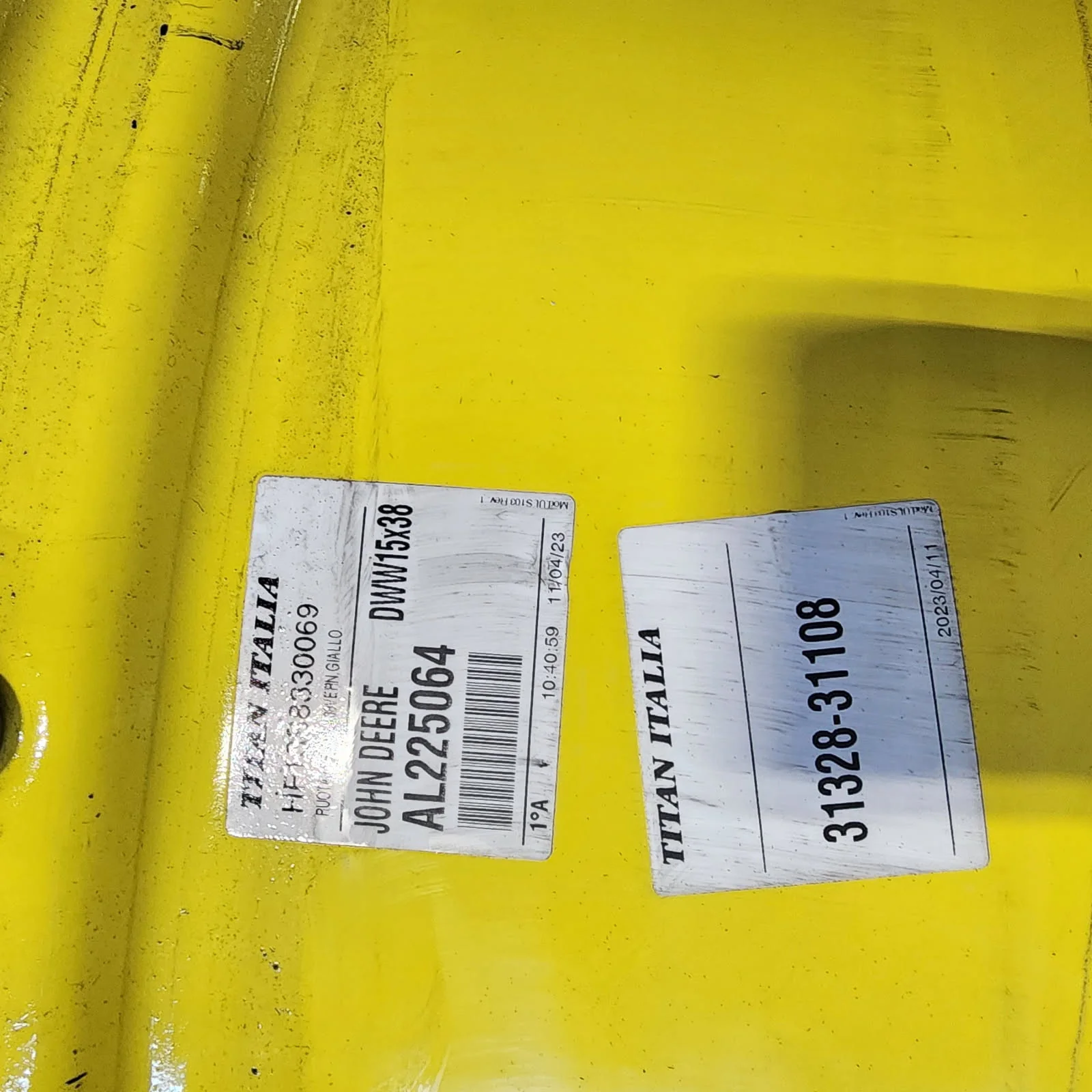Take-Off 15 X 38 10-13.18-11.09-2 Dual Yellow Wheel