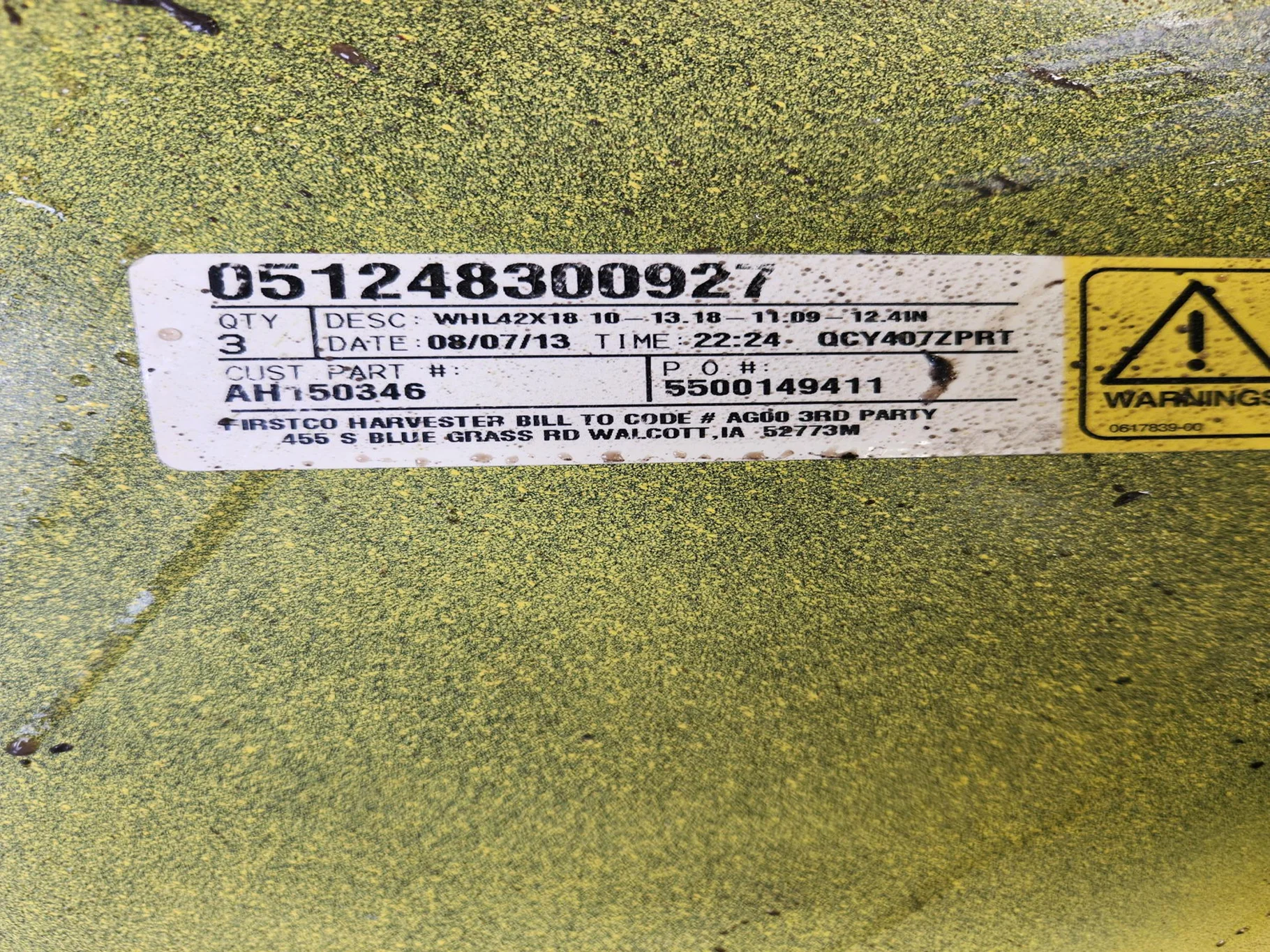 Used 18 X 42 10-13.18-11.09-12.4IN (Outside) Dolly Dual Yellow Wheel image 7