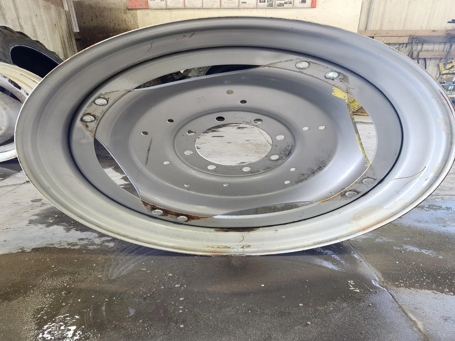 Used 12 X 38 8-10.82-8.78 Case Silver Waffle Wheel image 2
