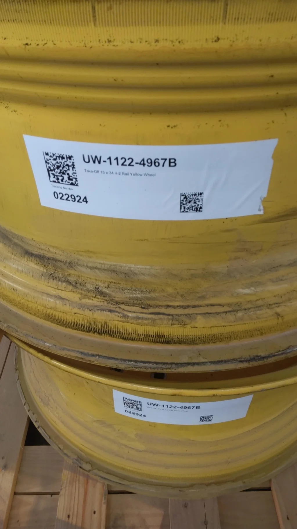 Take-Off 15 X 34 Waffle 3 Bolt Yellow Wheel
