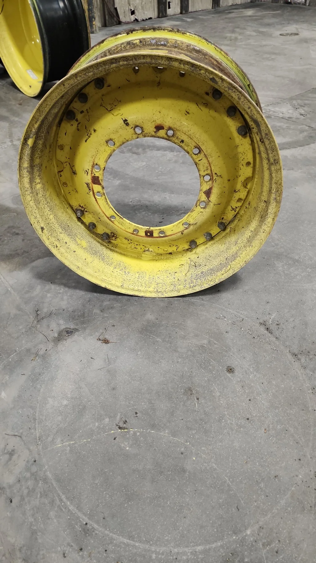 Used 15 x 34 12 Bolt Waffle Yellow Wheel w/ Disc image 2