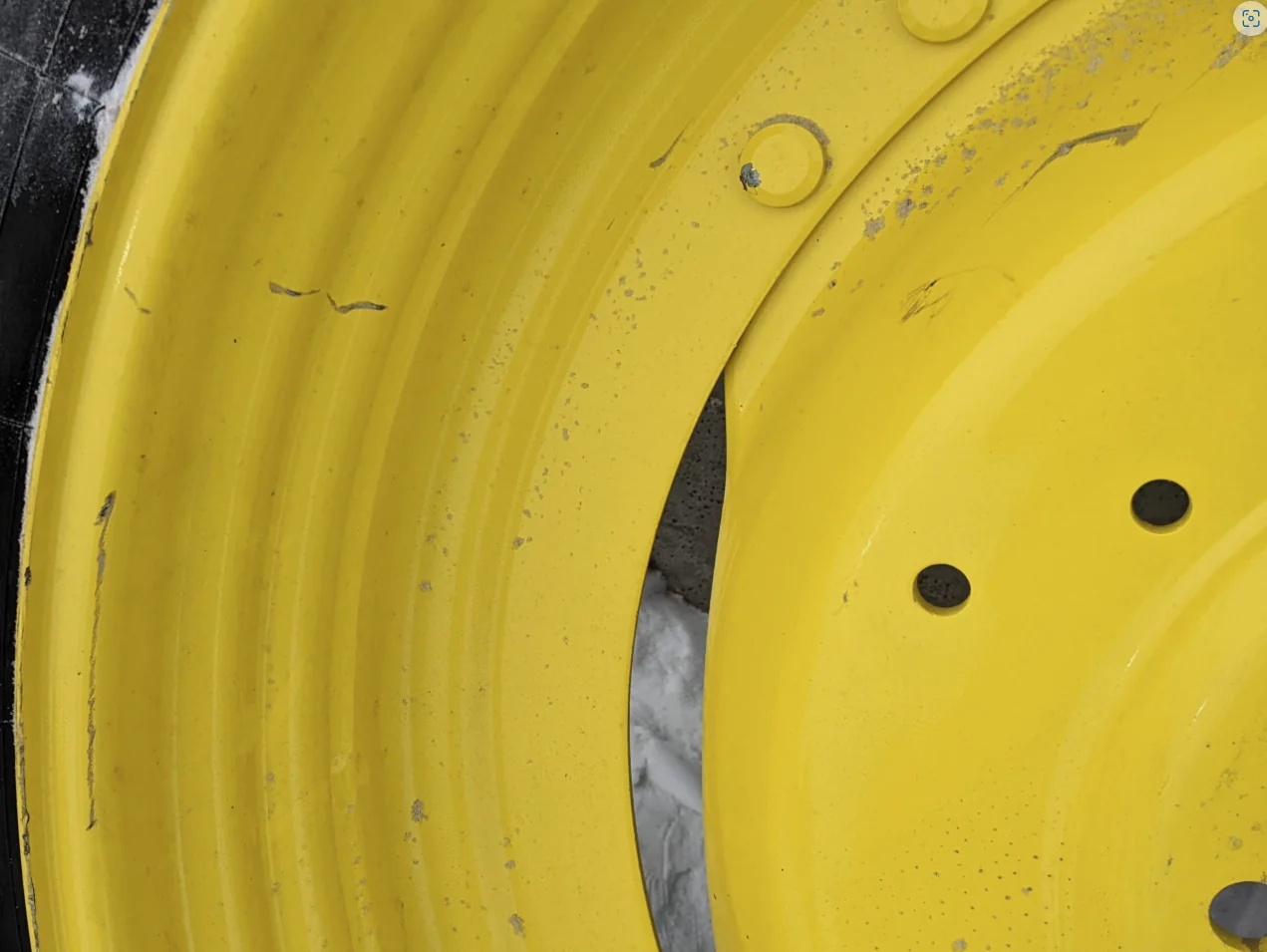 Used 10 X 42 John Deere Yellow GKN Waffle Rim - Good Condition image 4
