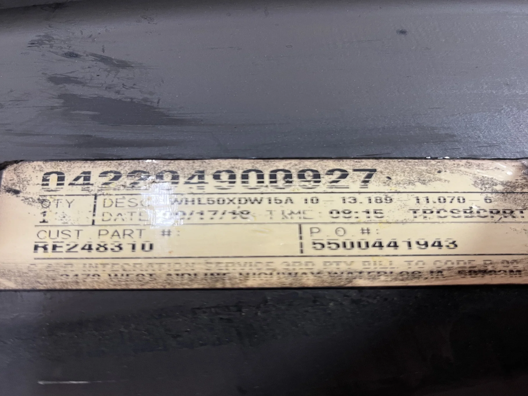 Used 15 X 50 10 Bolt .906 Dual Yellow Wheel image 3
