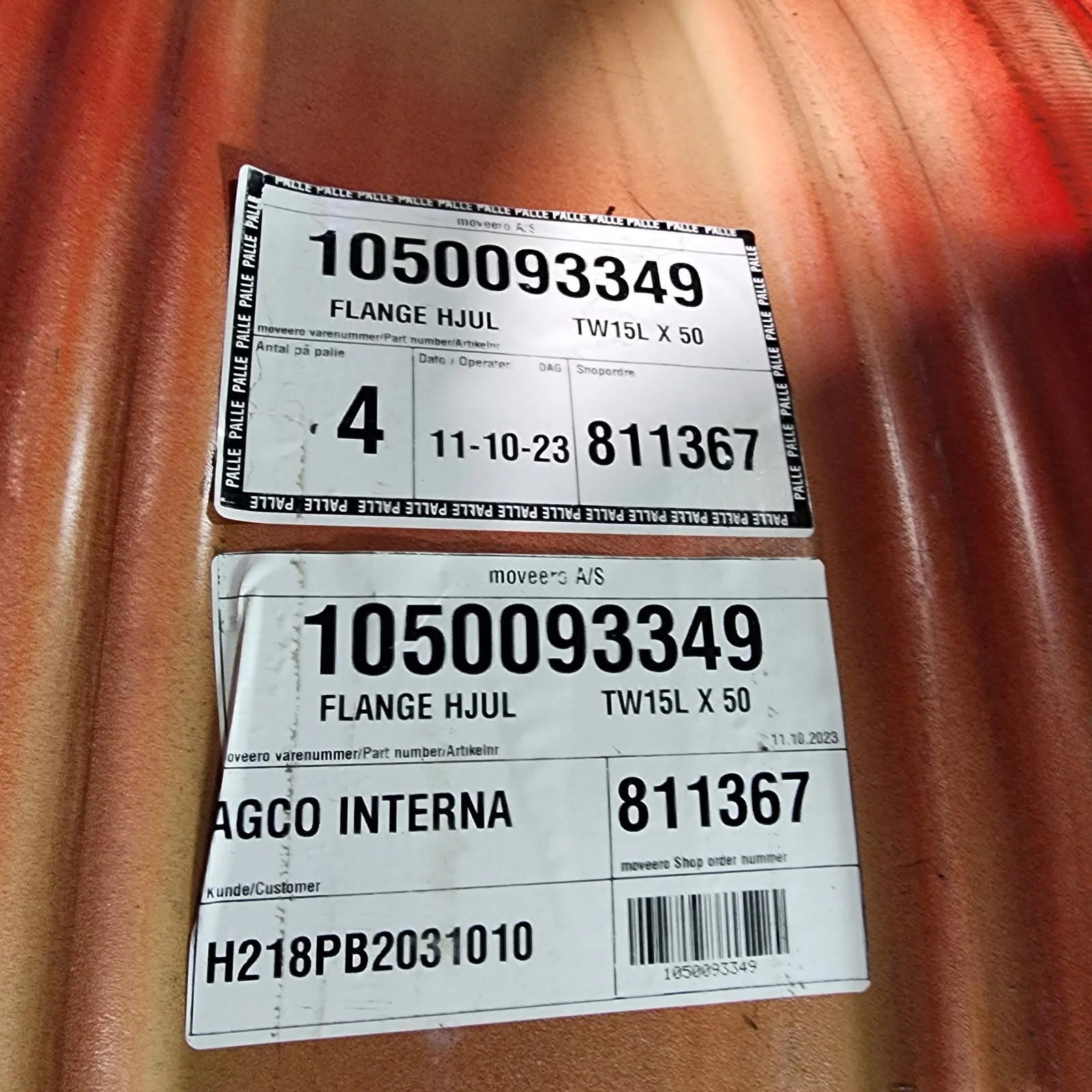 Take-Off 15 x 50 10-13.19-11.07 16"BS Red Rim & Rail Wheel image 3