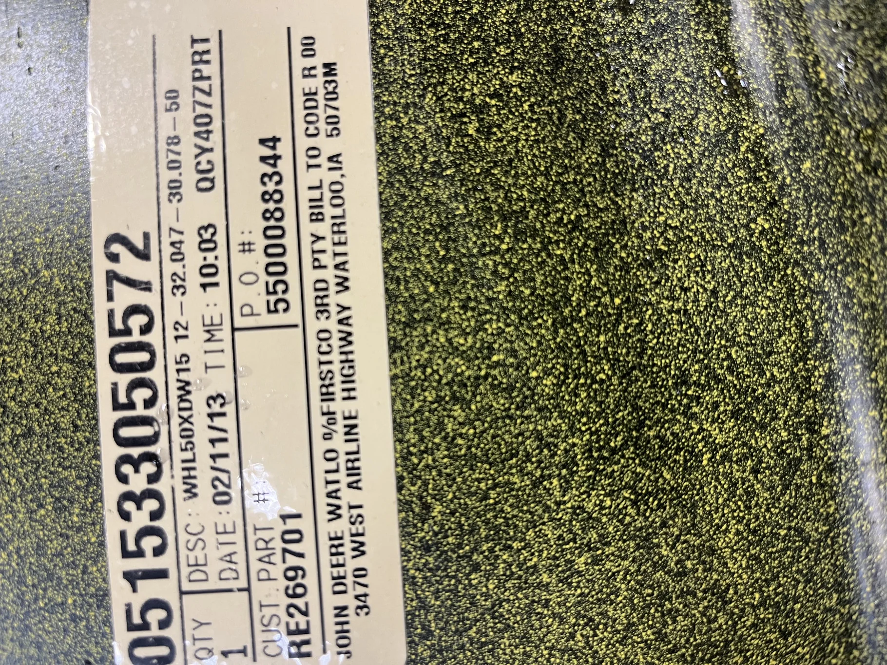 Used 15 X 50 12-32.047-30.078 Rim & Rail Yellow Wheel image 3