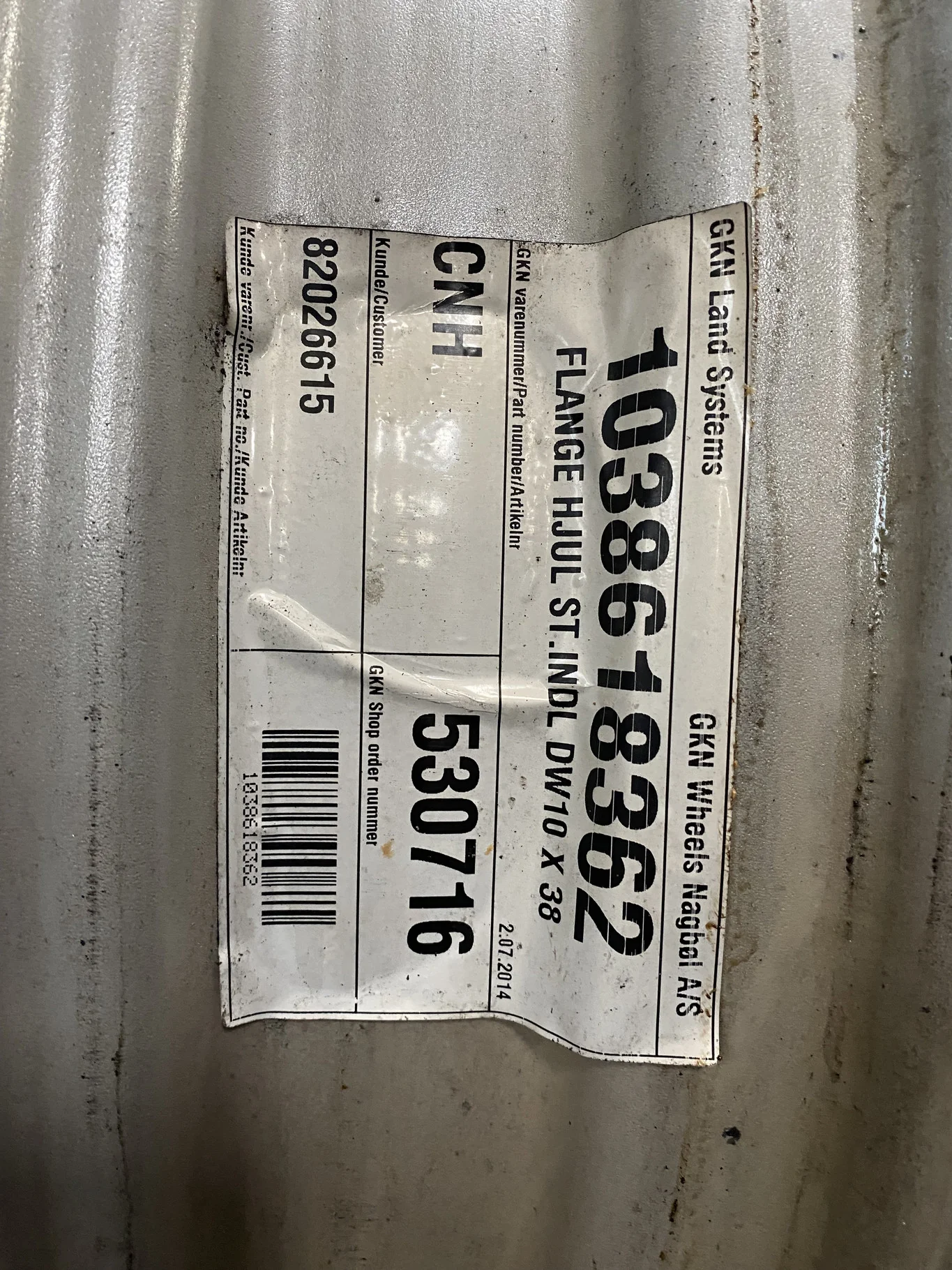 Used 10 X 38 8-15.945-14.281 GKN 8 Clamp Wheel & Disc Case Silver image 2