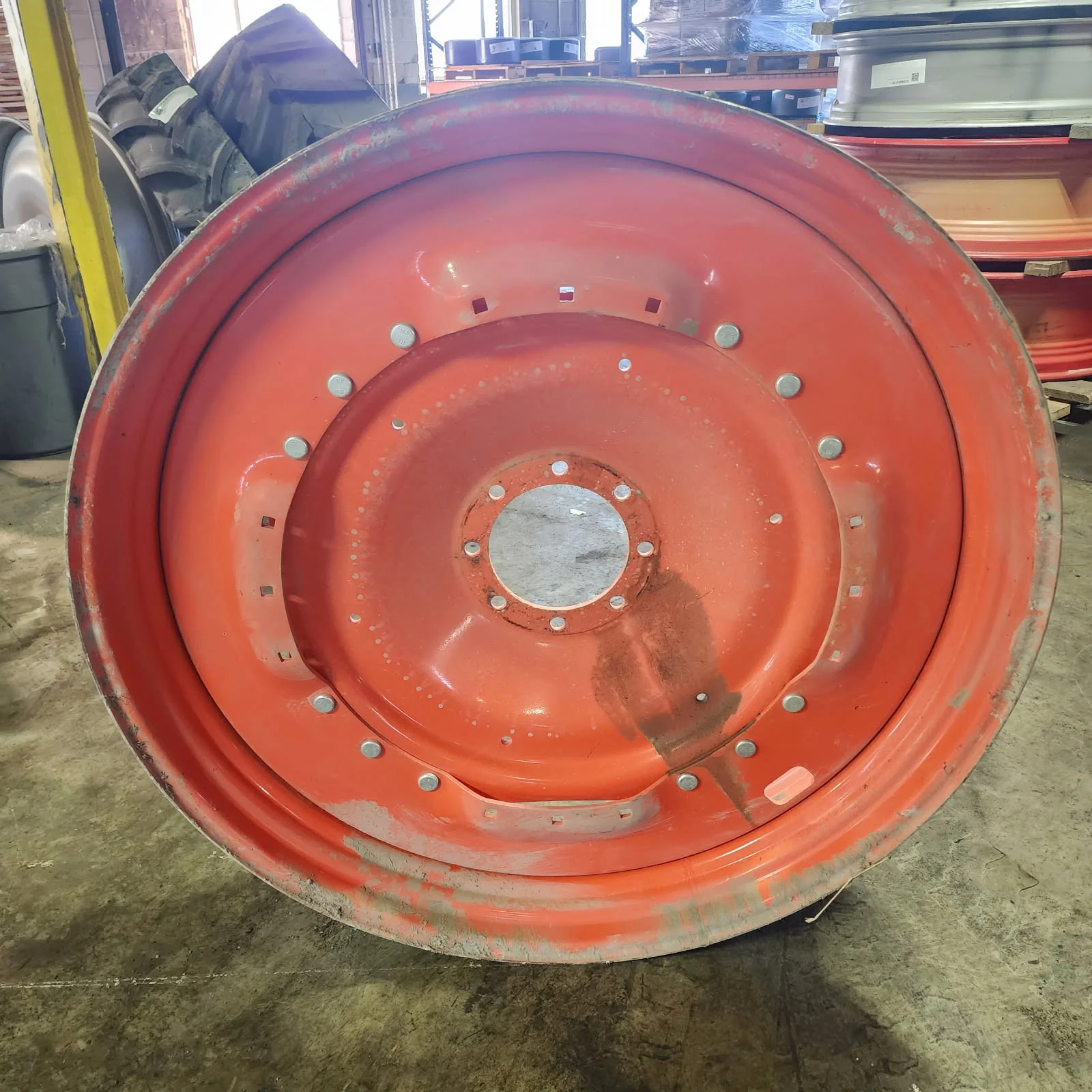 Take-Off 10 X 50 8-10.82-8.78 8"BS Waffle 3 Bolt Fendt Red Wheel w/ Disc image 3