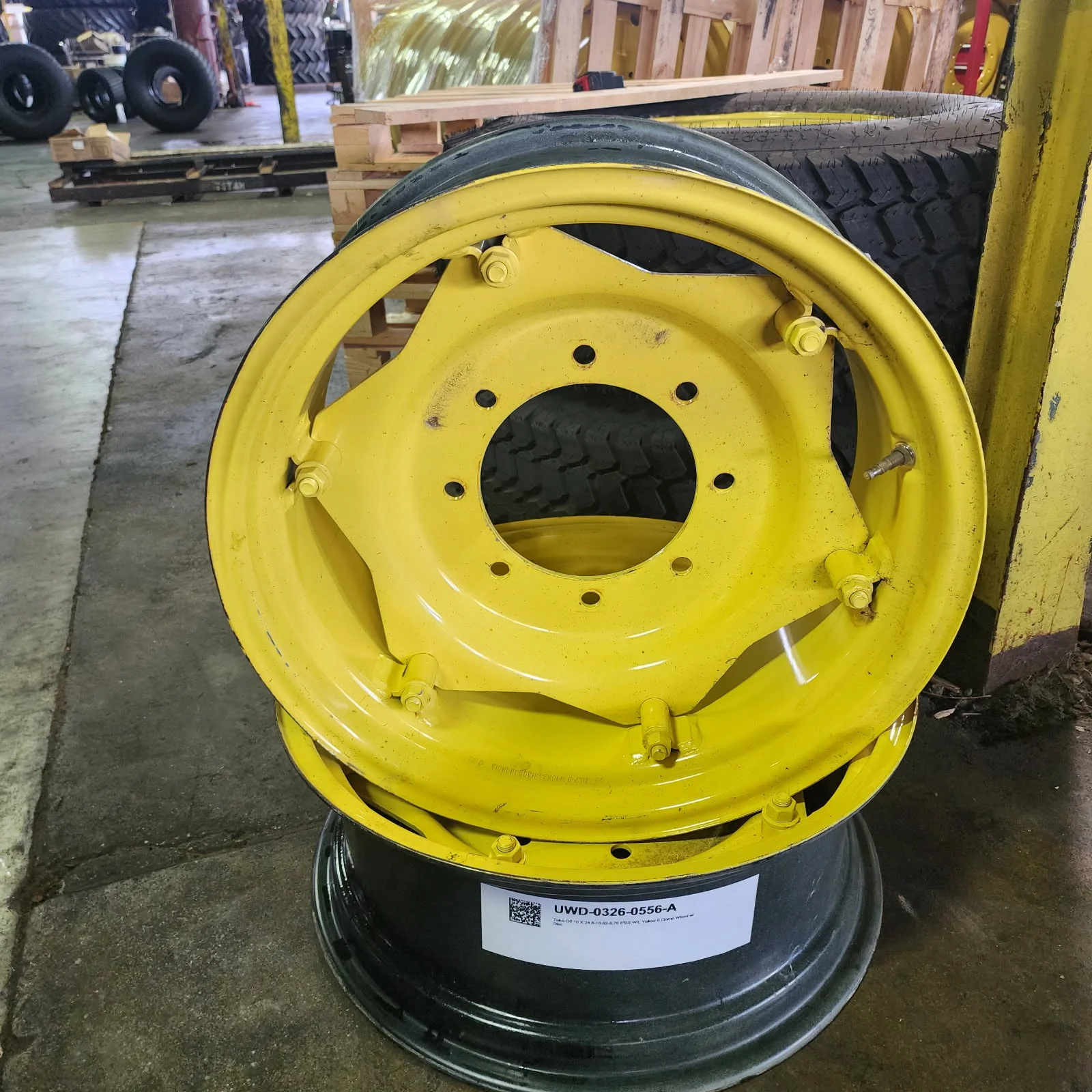 Take-Off 10 X 24 8-10.82-8.78 6"BS WIL Yellow 6 Clamp Wheel w/ Disc