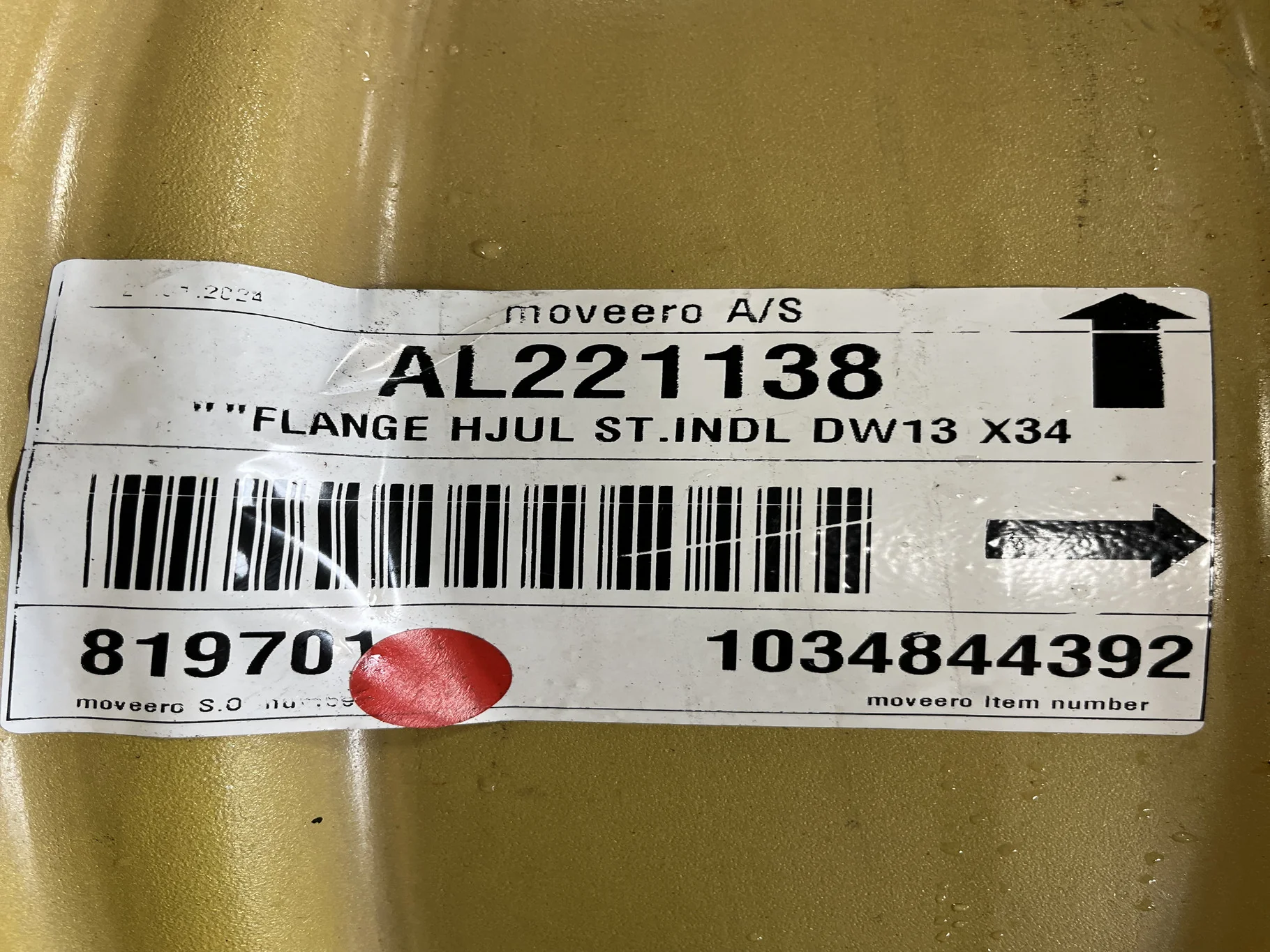 Take-Off 13 X 34 10-13.19-11.07 Rim & Rail Yellow Wheel w/ Disc image 3
