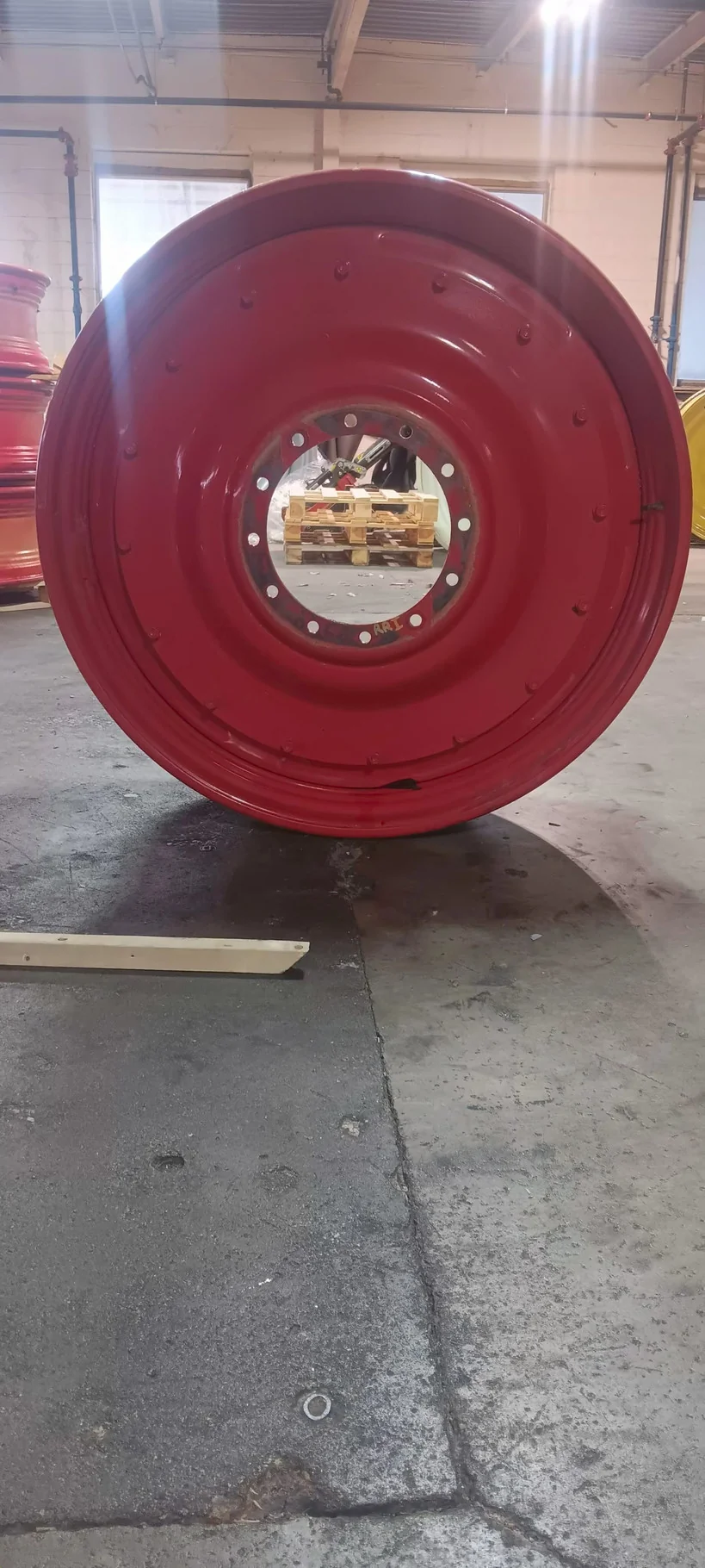 Used 15 X 50 12-16.732-14.620 Rim & Rail Fendt Red Wheel w/ Disc image 2