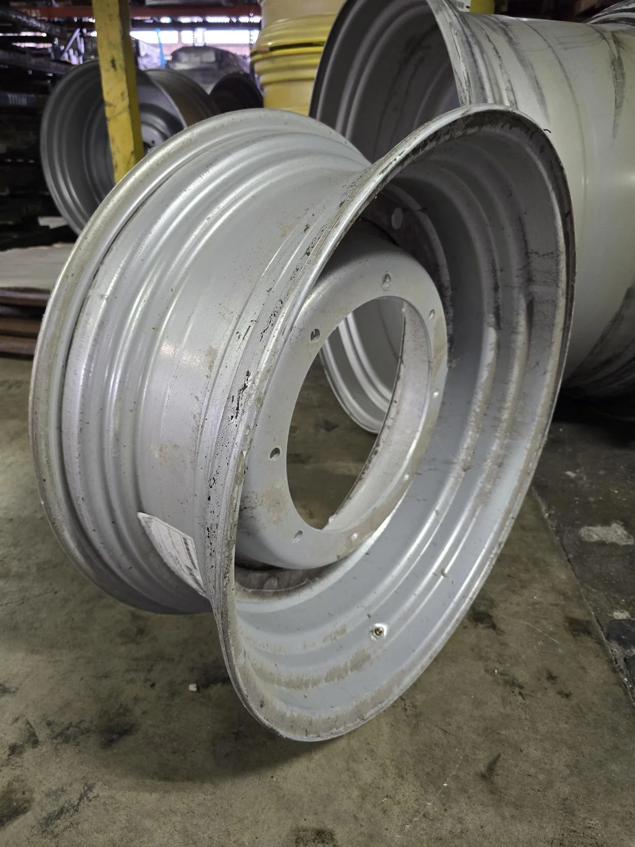 Used 12 X 30 8-15.945-14.281 Case Silver Waffle Wheel w/ Disc image 2