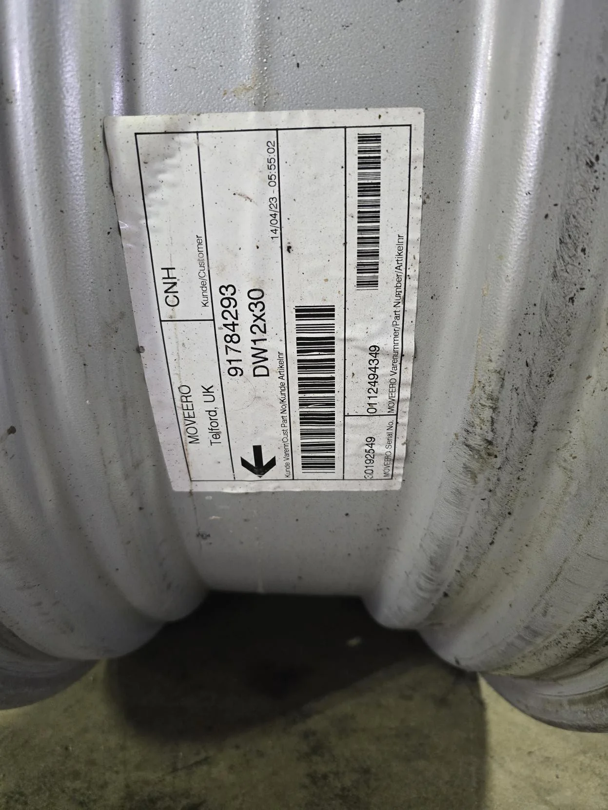 Used 12 X 30 8-15.945-14.281 Case Silver Waffle Wheel w/ Disc image 3