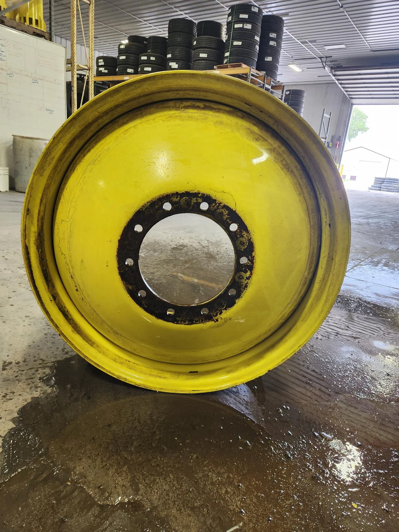 Used 23 x 38 10 Bolt Inside Doly Dual Yellow Wheel w/ Disc image 6