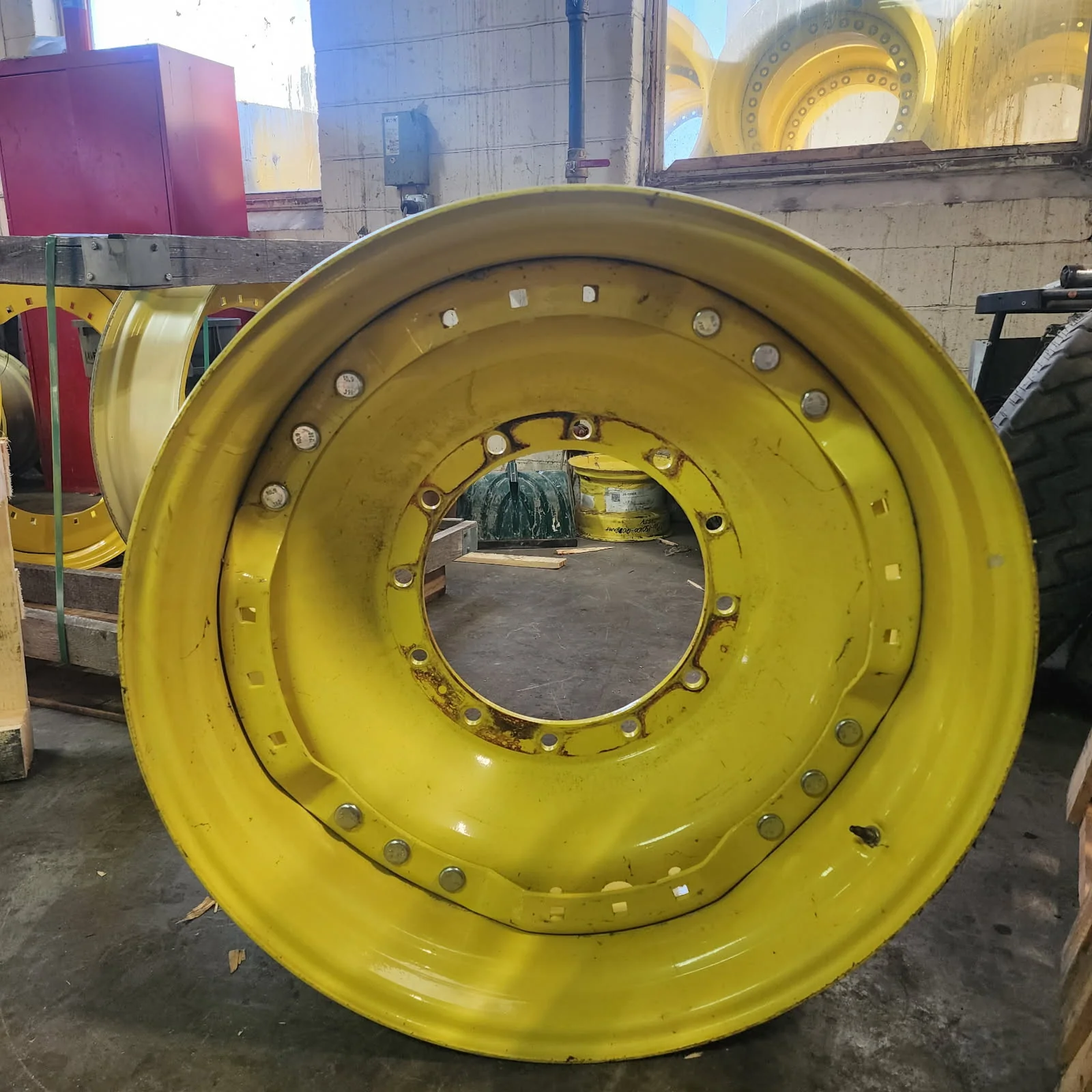 Take-Off 15 X 34 12-16.732-14.62 Waffle 3 Bolt Yellow Wheel w/ Disc image 2