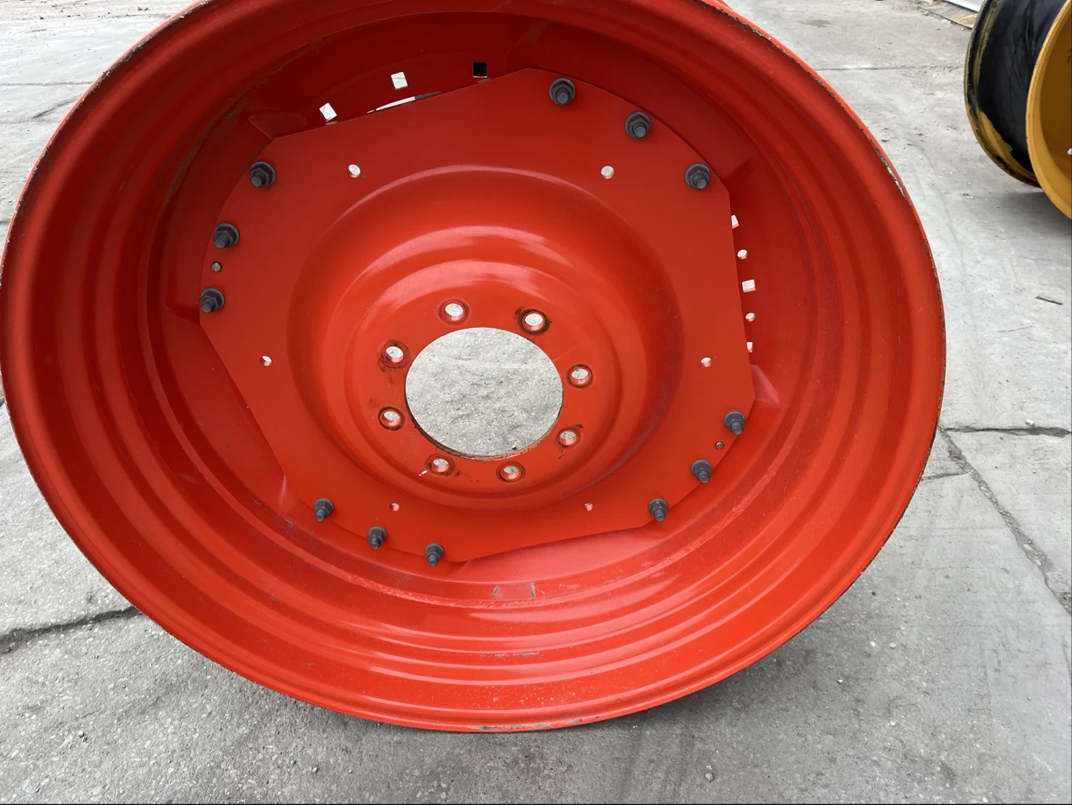 Take-Off 16 X 42 8-10.82-8.78 Waffle 3 Bolt Kubota Orange Wheel w/ Disc image 2