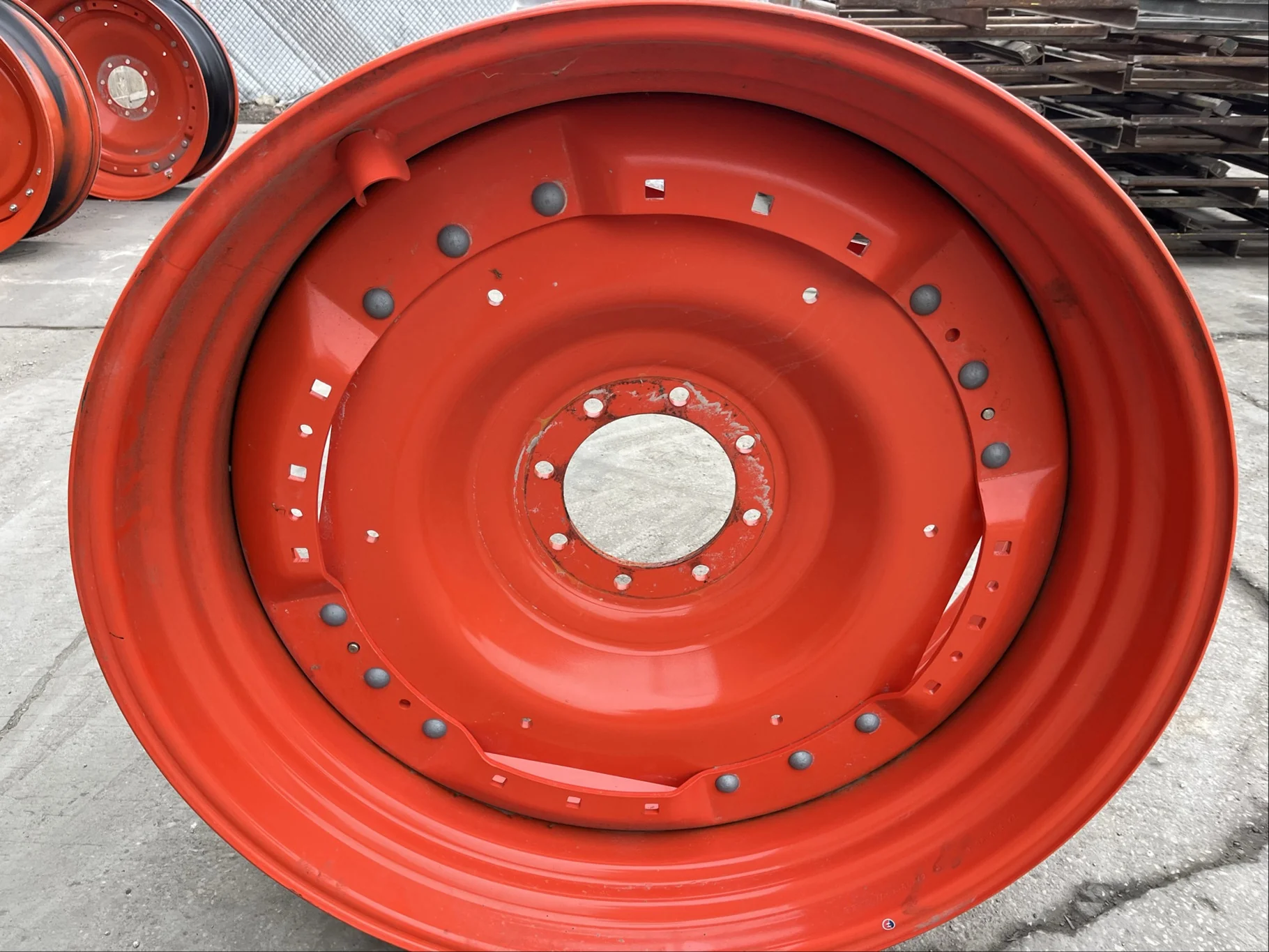 Take-Off 16 X 42 8-10.82-8.78 Waffle 3 Bolt Kubota Orange Wheel w/ Disc image 4