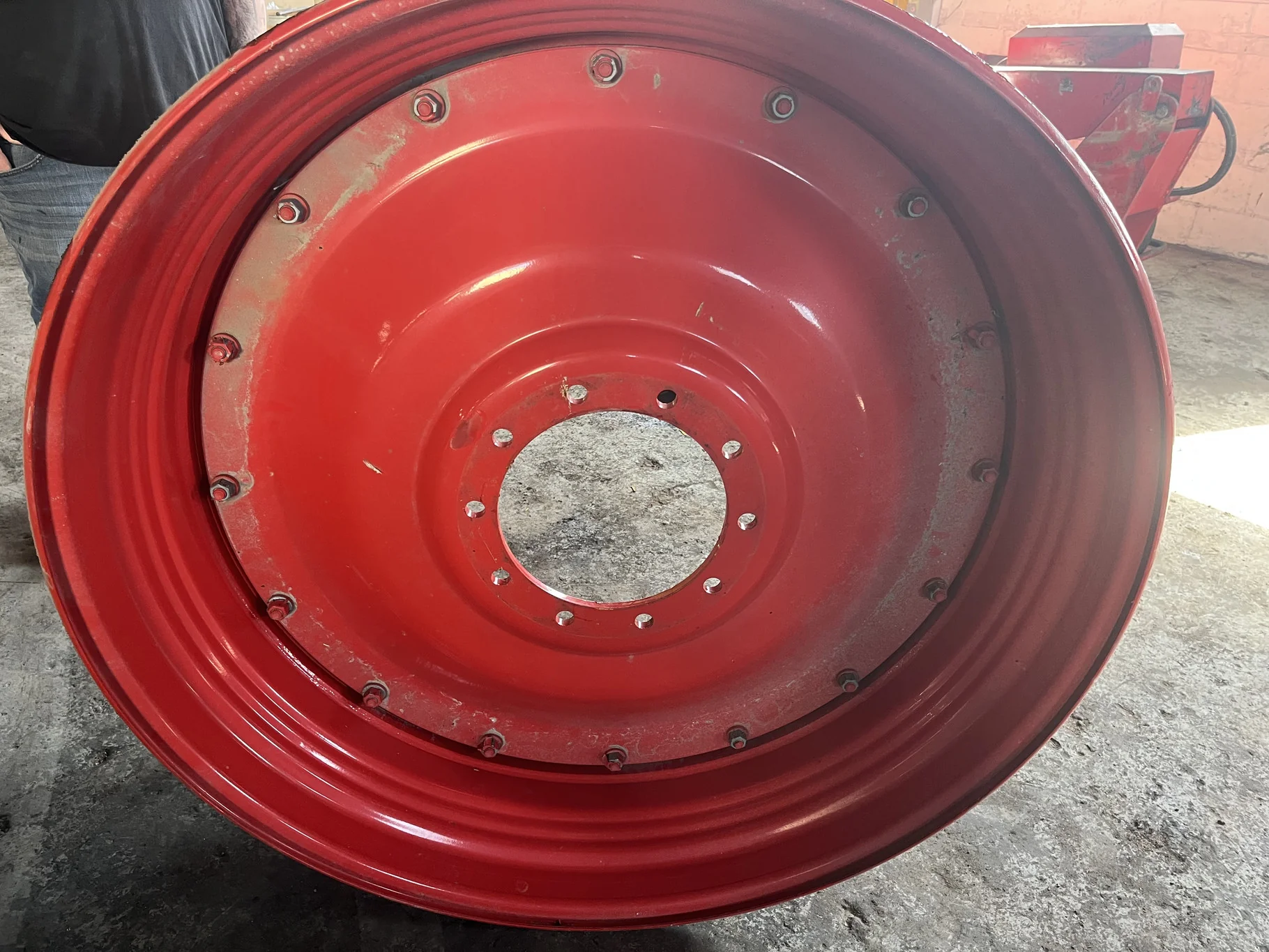 Take-Off 16 X 46 10-13.19-11.07 Rim & Rail Fendt Red Wheel w/ Disc image 2