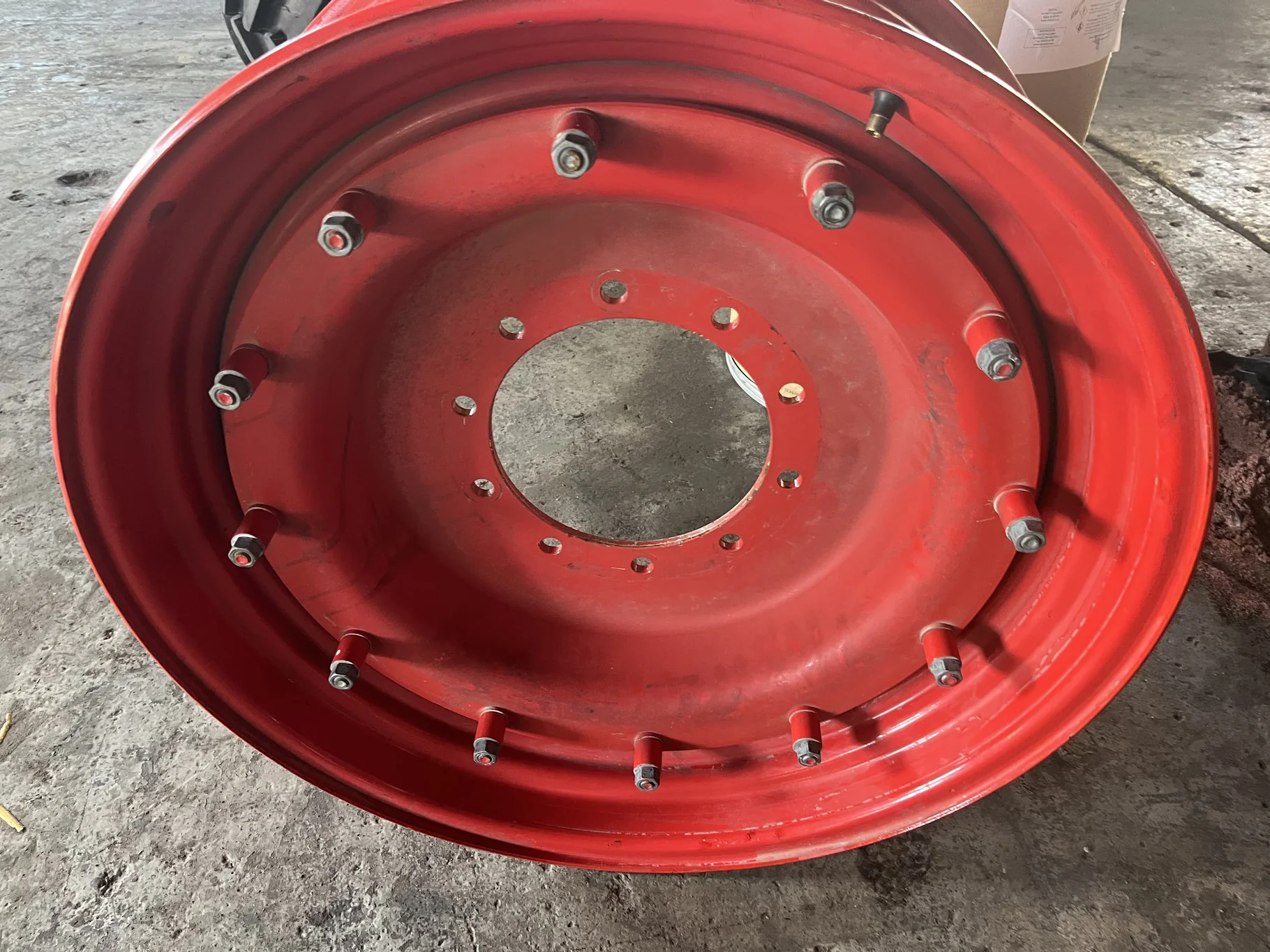 Used 13 X 34 10-13.19-11.07 Rim & Rail Fendt Red Wheel w/ Disc image 3