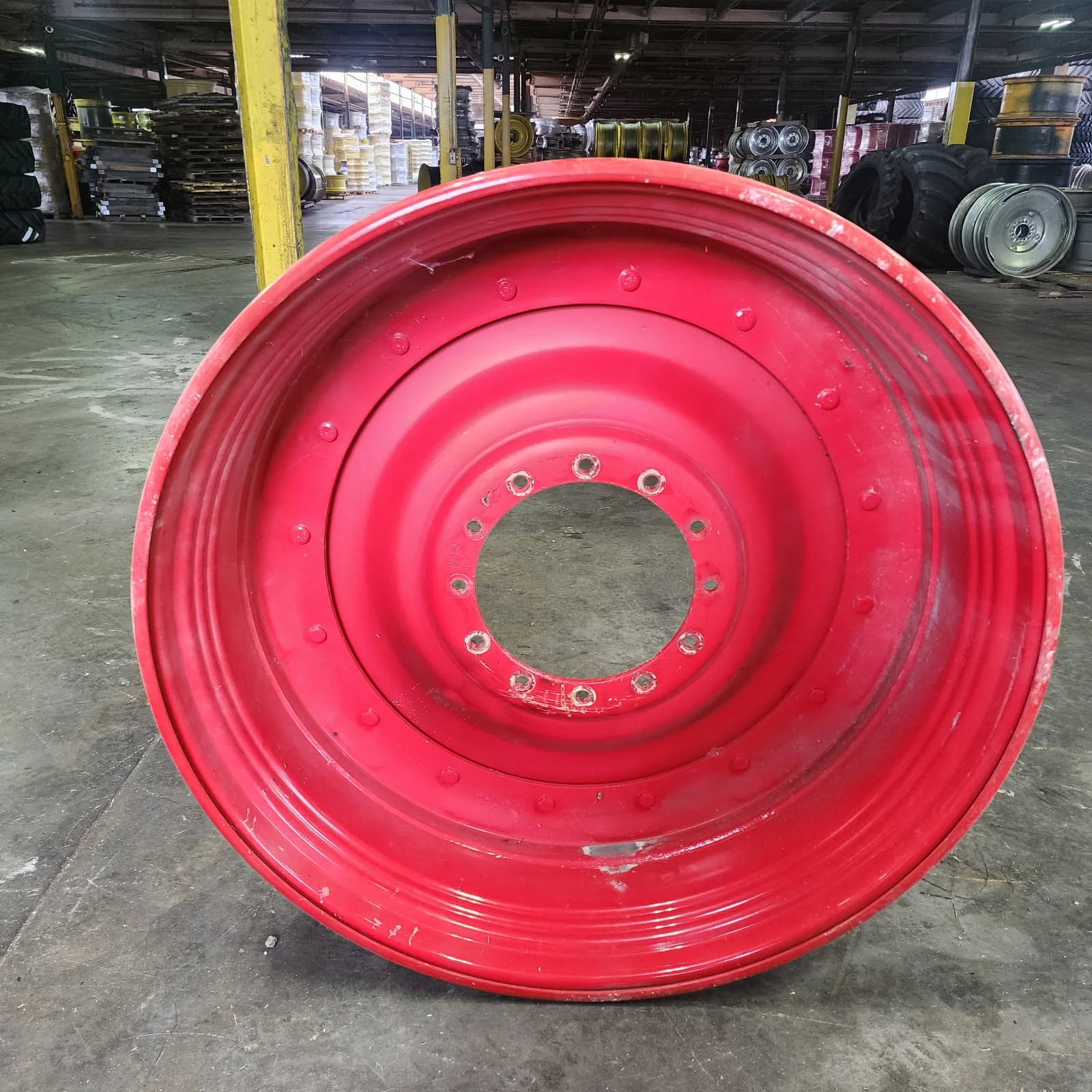 Used 15 X 50 12-16.732-14.620 17"BS Rim & Rail Fendt Red Wheel w/ Disc