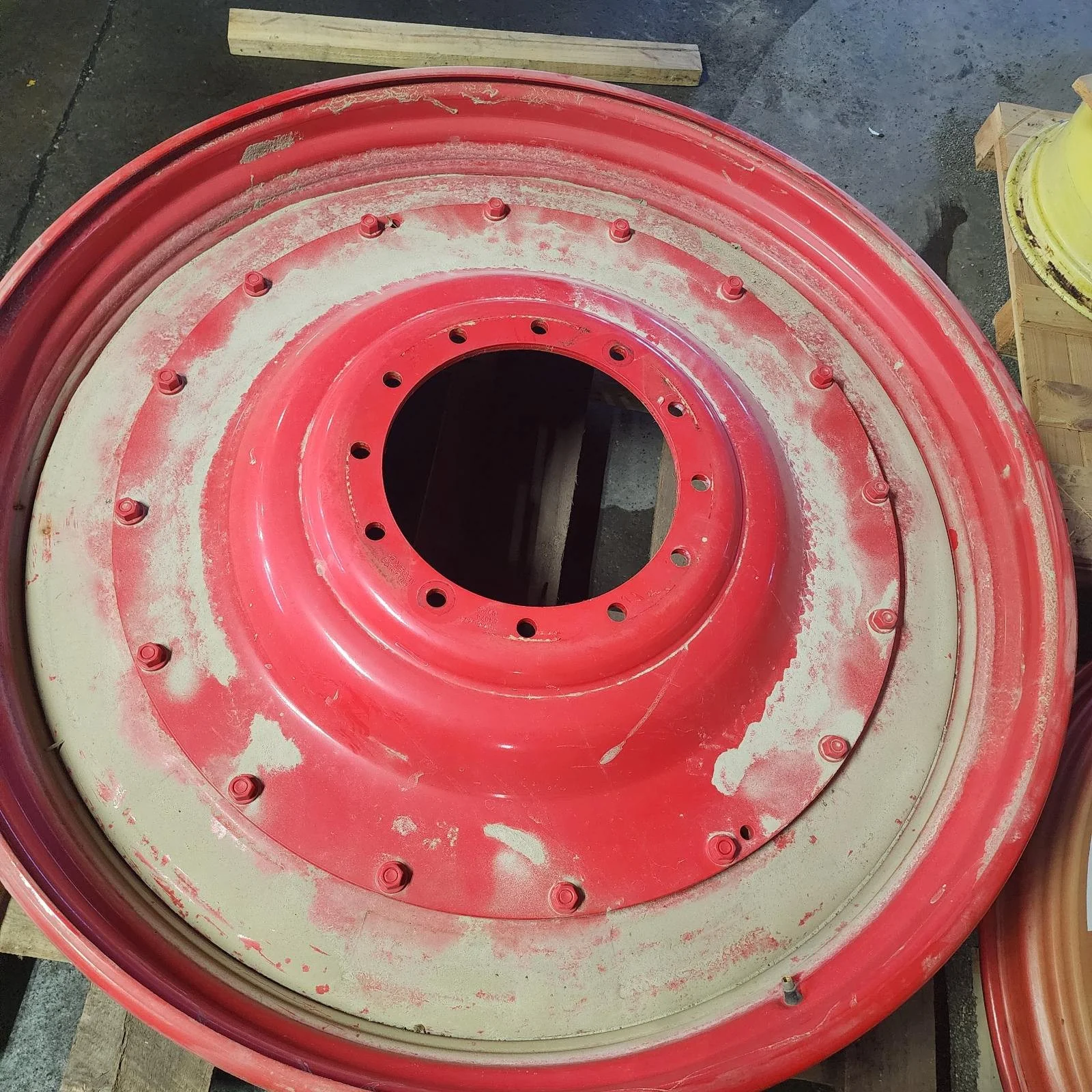 Take-Off 15 X 54 12-16.732-14.64 4"BS Rim & Rail Fendt Red Wheel w/ Disc image 2