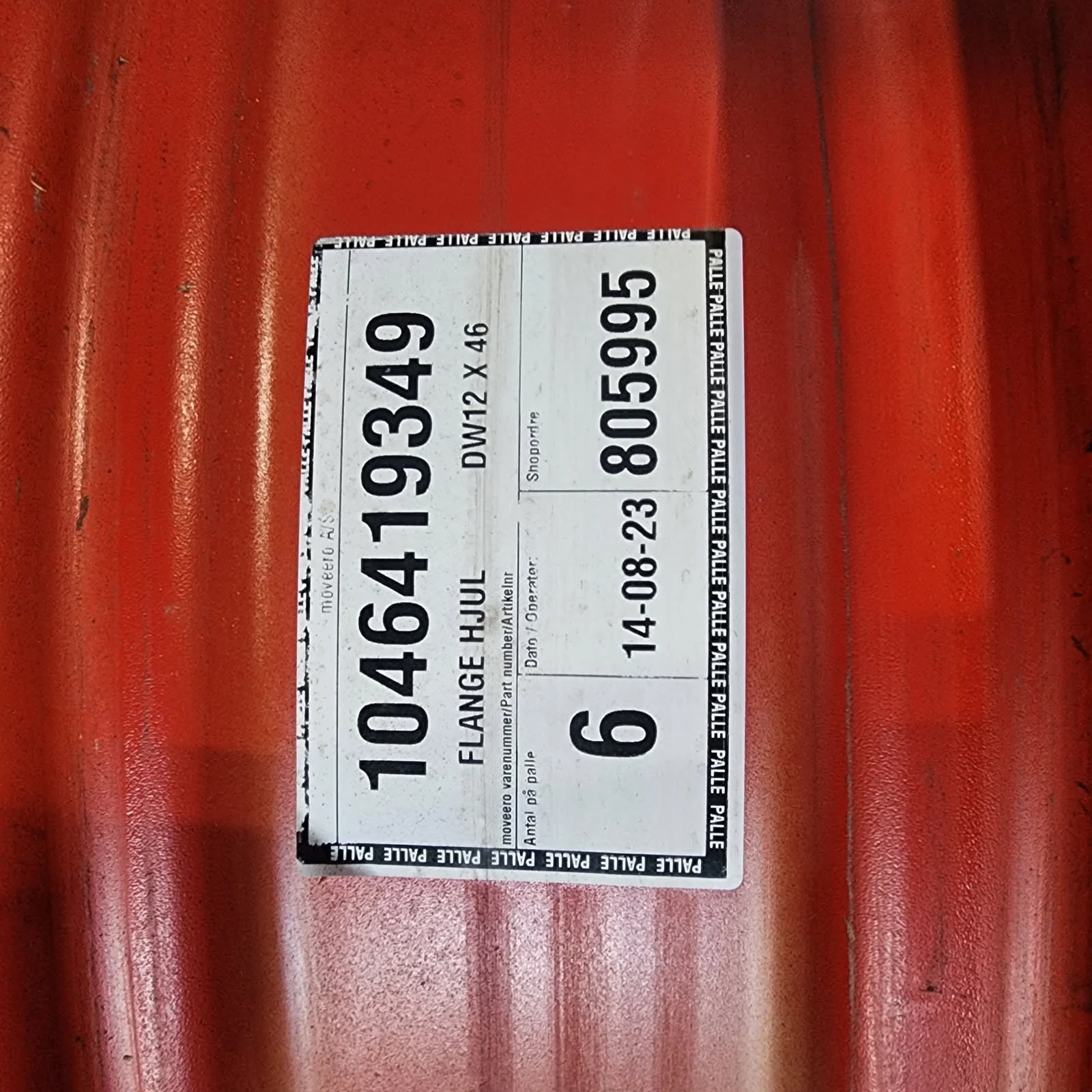 Take-Off 12 X 46 12-16.732-14.640 4"BS Rim & Rail Fendt Red Wheel w/ Disc