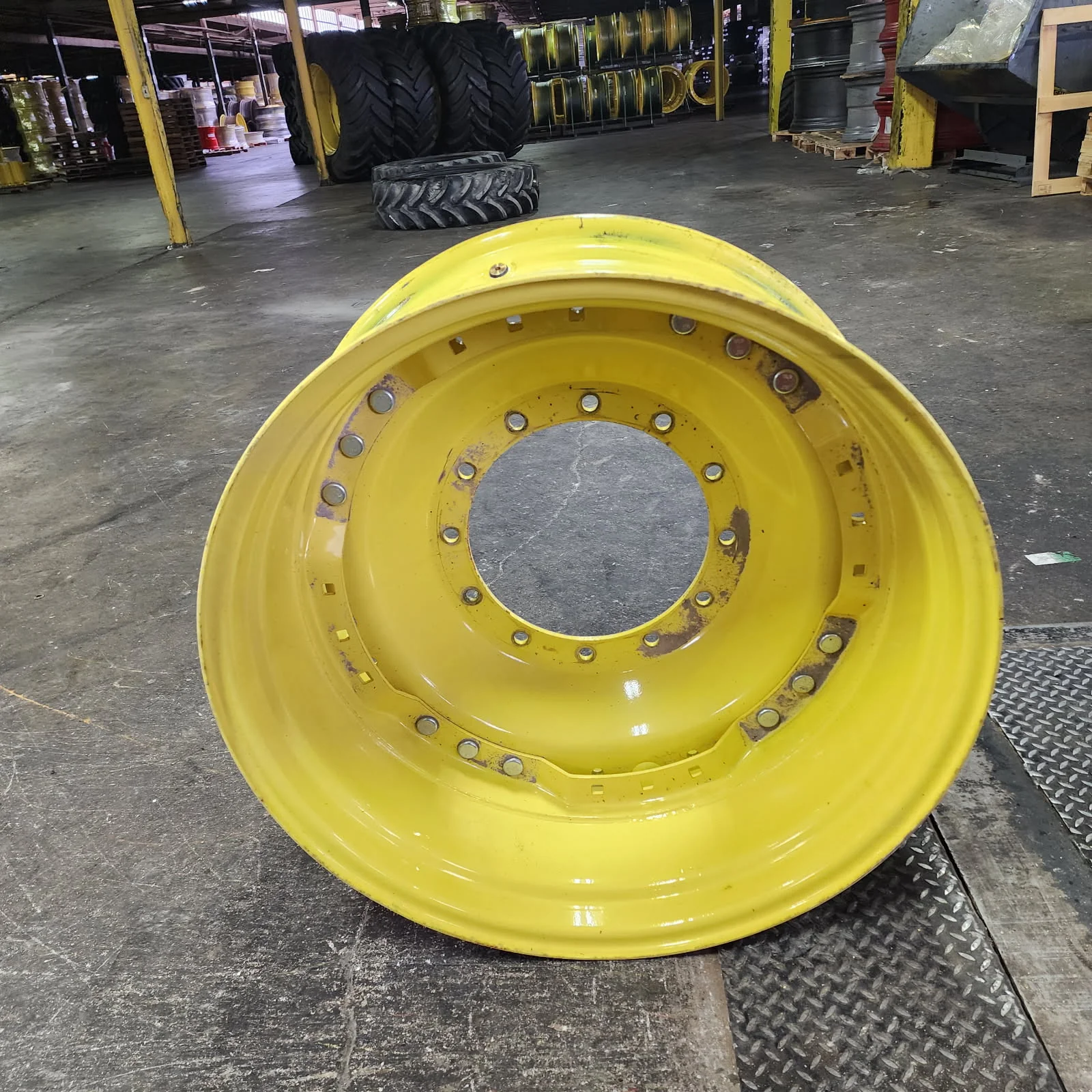 Take-Off 15 X 34 12-16.732-14.620 Waffle 3 Bolt Yellow Wheel w/ Disc image 2