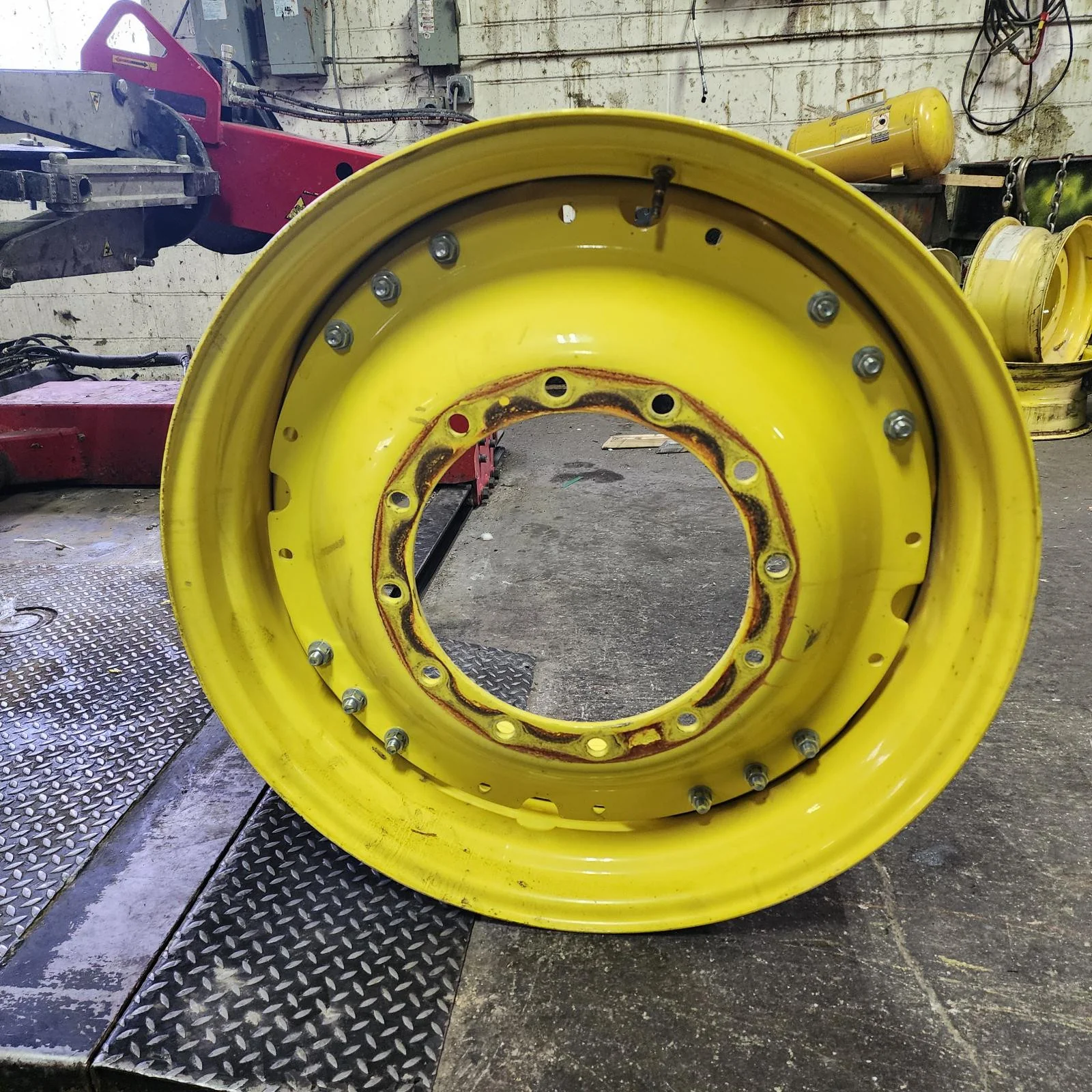 Take-Off 15 X 34 12-16.732-14.620 Waffle 3 Bolt Yellow Wheel w/ Disc image 3
