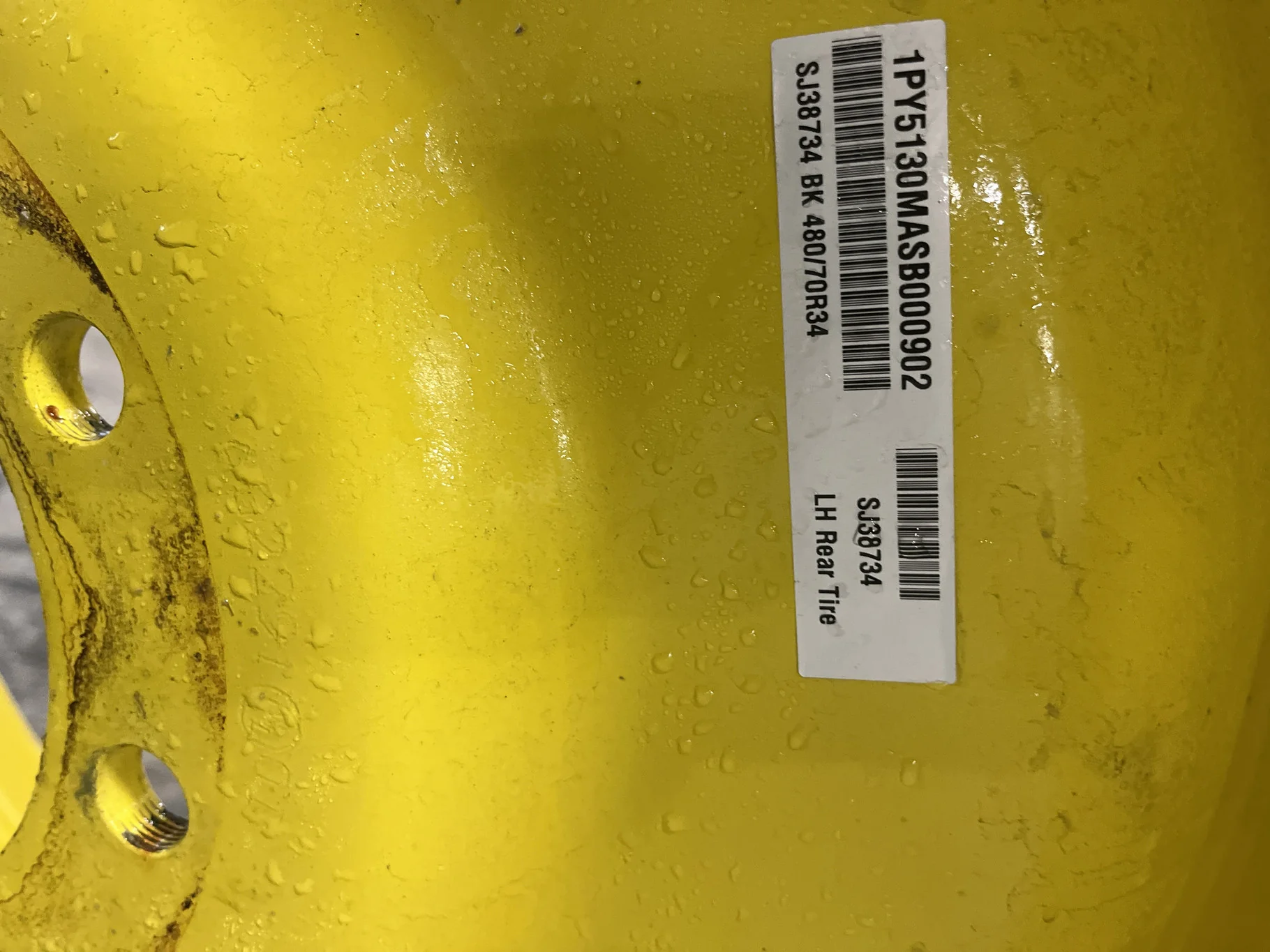 Take-Off 15 X 34 8-8-6 4"OFF 2 Bolt Waffle Yellow Wheel w/Disc image 3