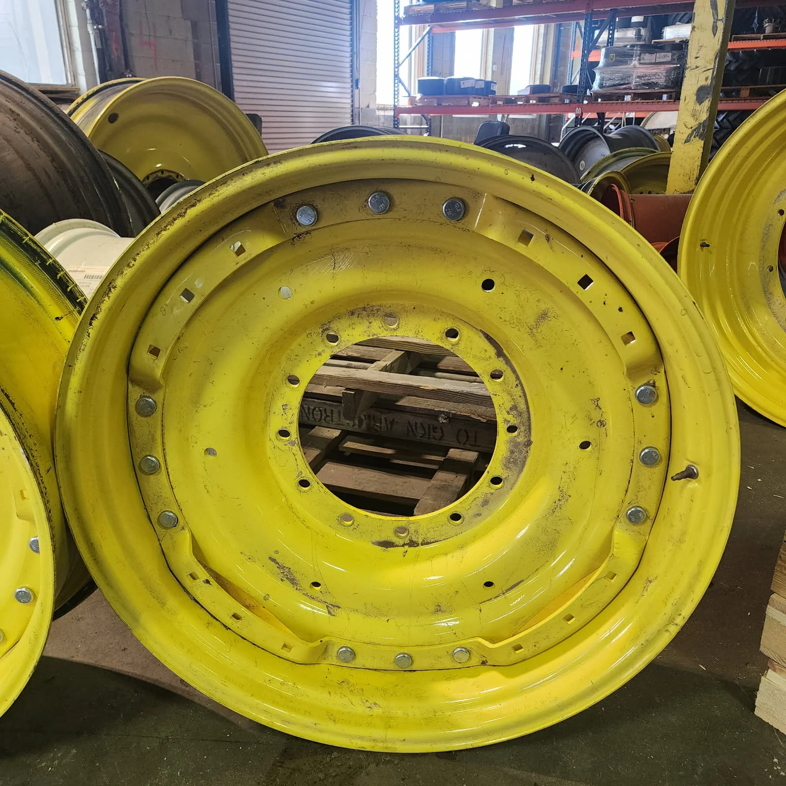 Take-Off 12 X 38 12-16.732-14.62-4.0 3 Bolt Waffle Yellow Wheel w/ Disc