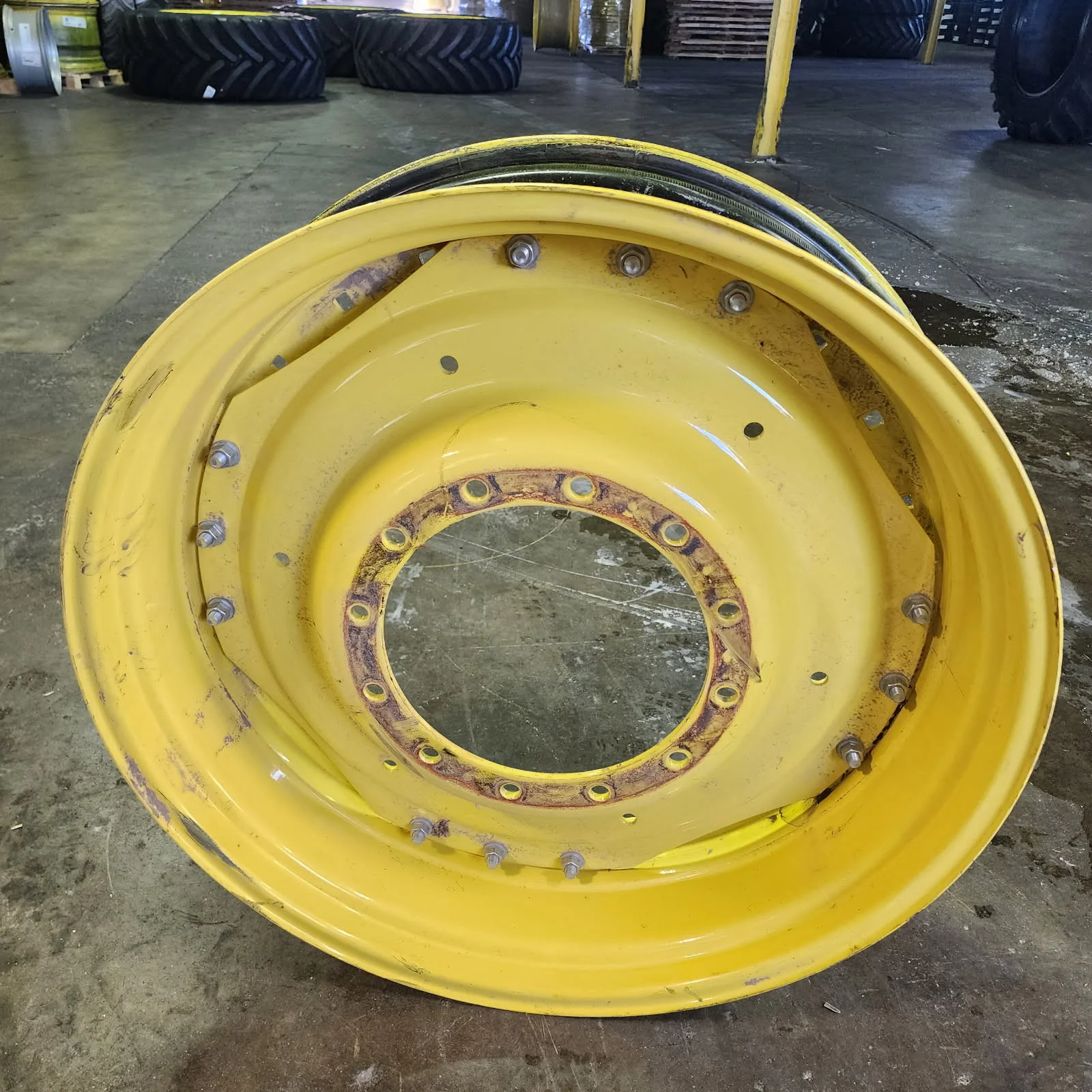Take-Off 12 X 38 12-16.732-14.62-4.0 3 Bolt Waffle Yellow Wheel w/ Disc image 2
