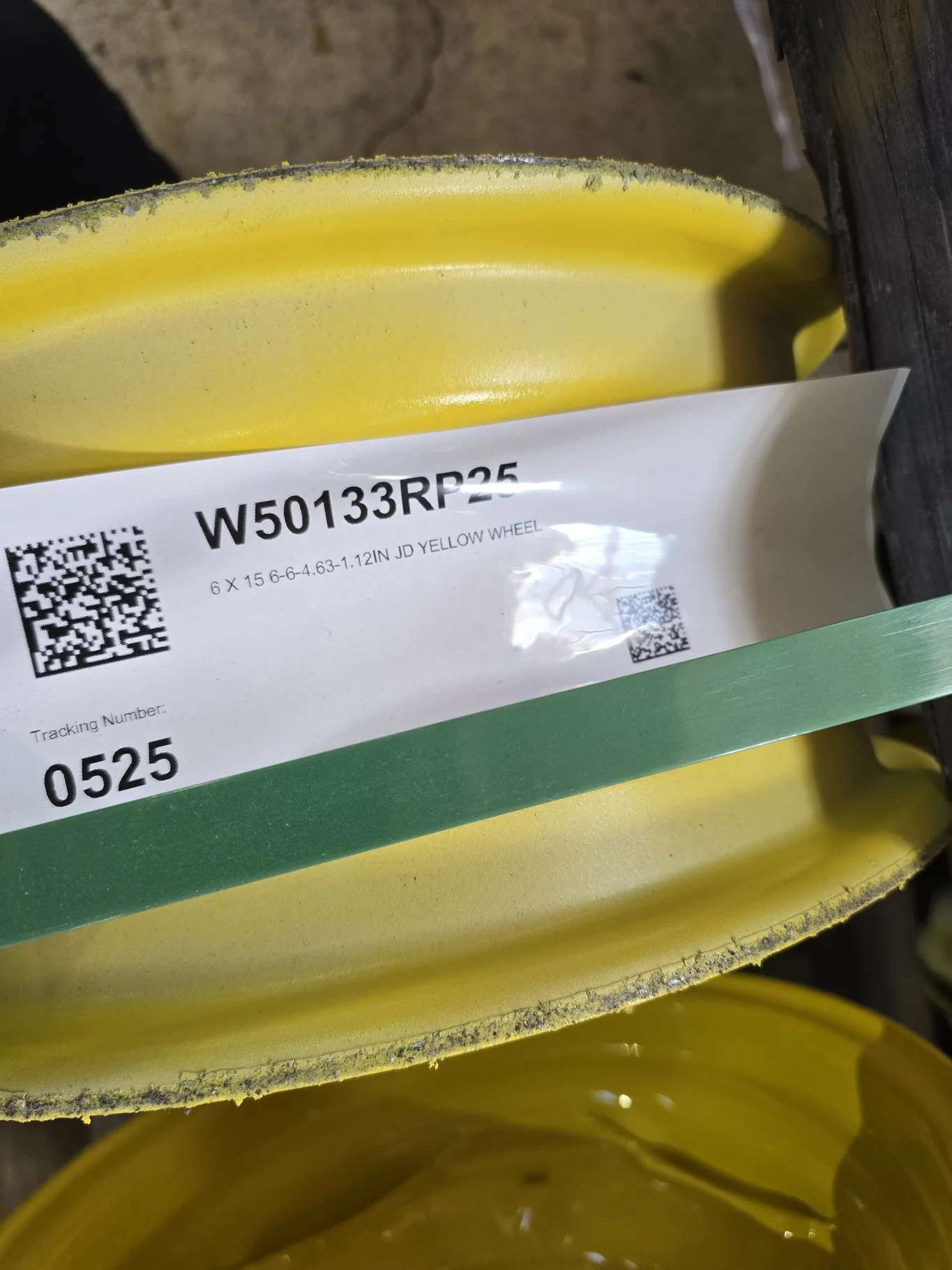 6 X 15 6-6-4.63-1.12IN JD YELLOW WHEEL image 3