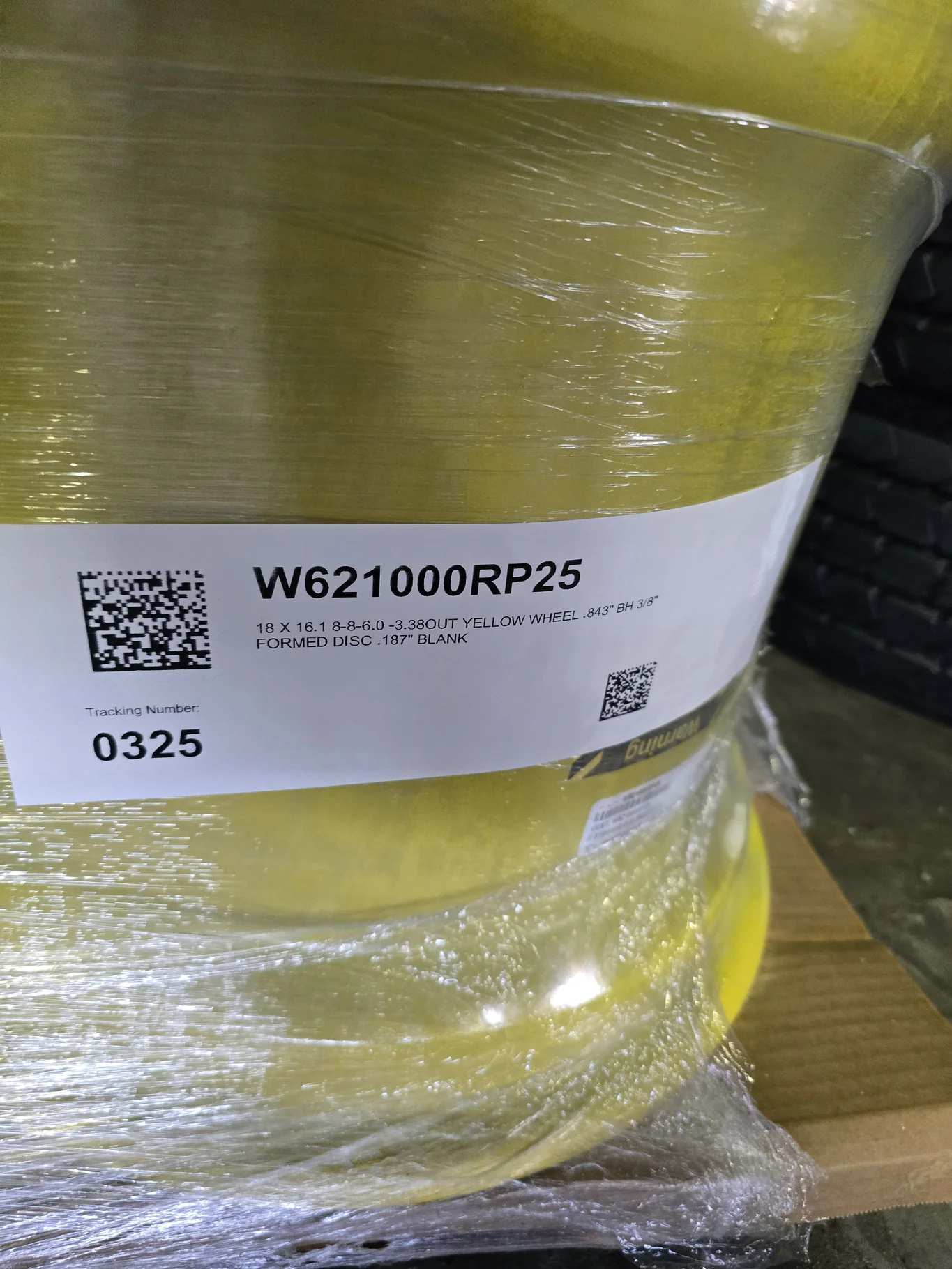 18 X 16.1 8-8-6.0 -3.38OUT YELLOW WHEEL image 3
