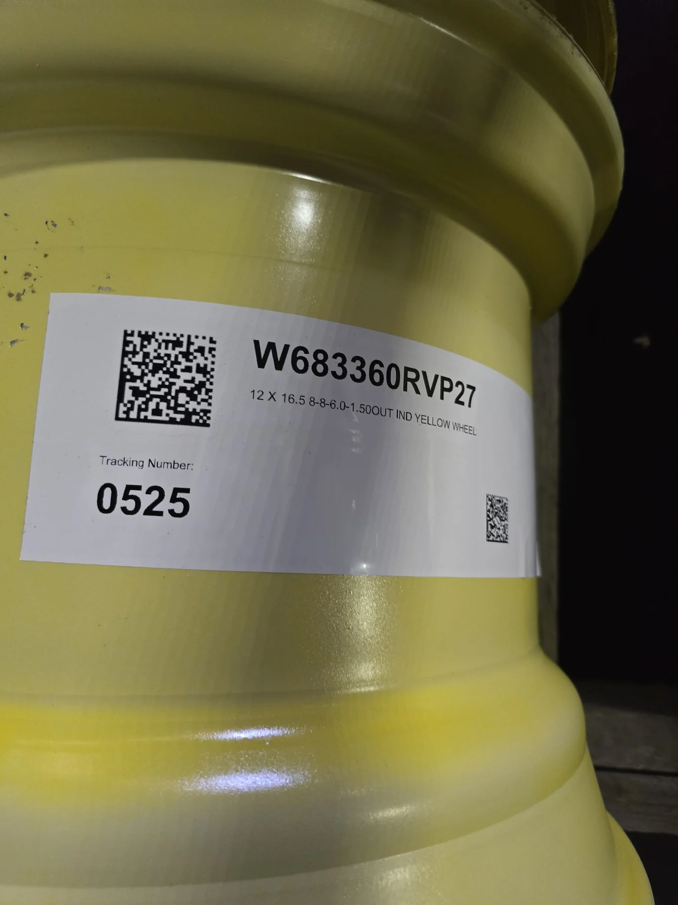 12 X 16.5 8-8-6.0-1.50OUT IND YELLOW WHEEL image 3